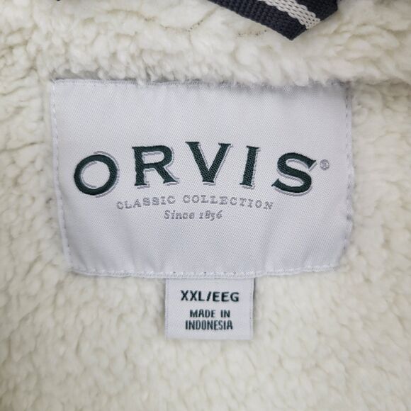 Orvis Mens Sherpa Lined Jacket Size XXL Soft Stretchy Knit Quarter Zip Pockets - Picture 10 of 14